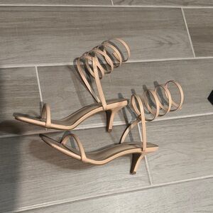 Fashion Nova Nude Spiral Strap Heels